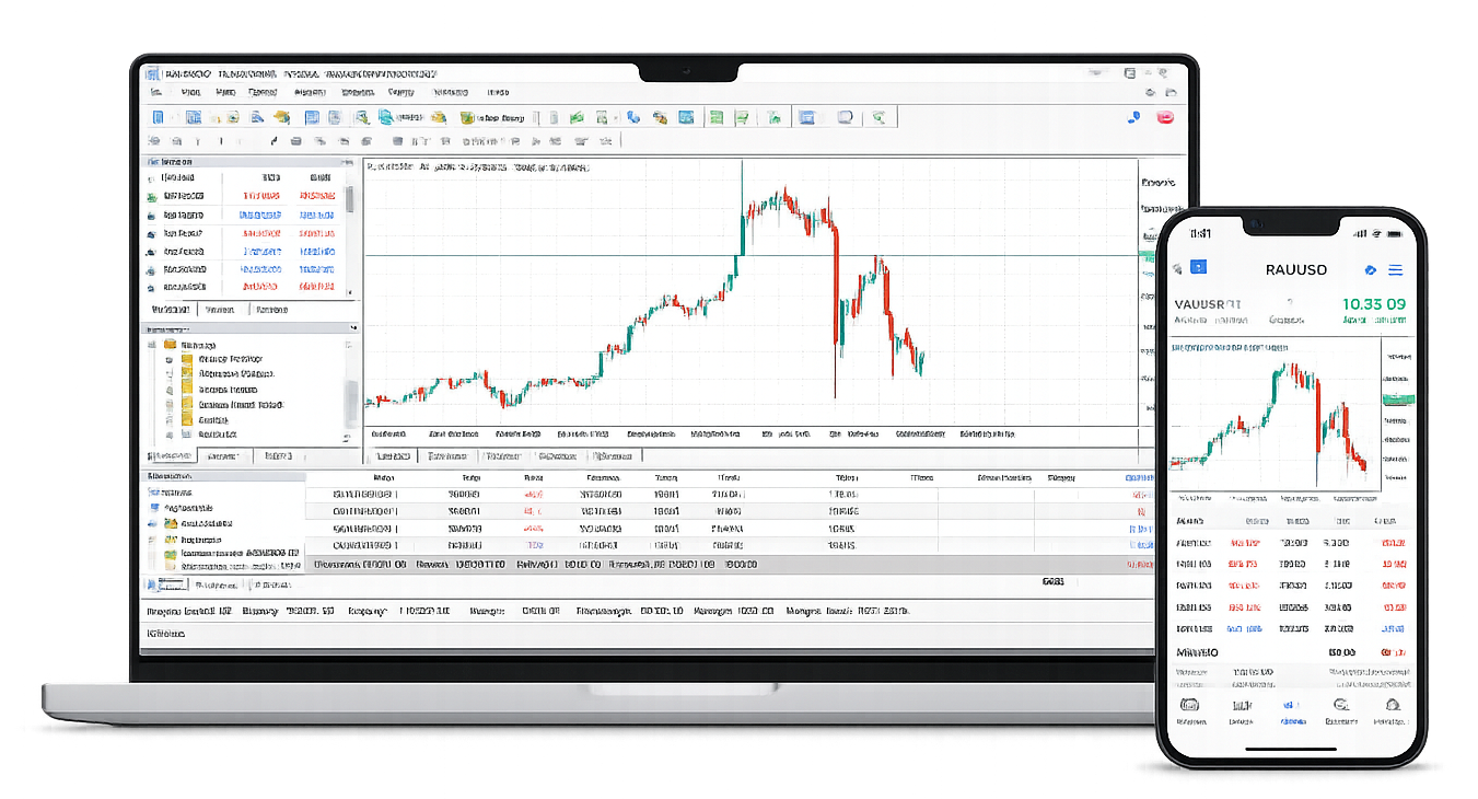 MetaTrader 5 platform interface with advanced charting tools